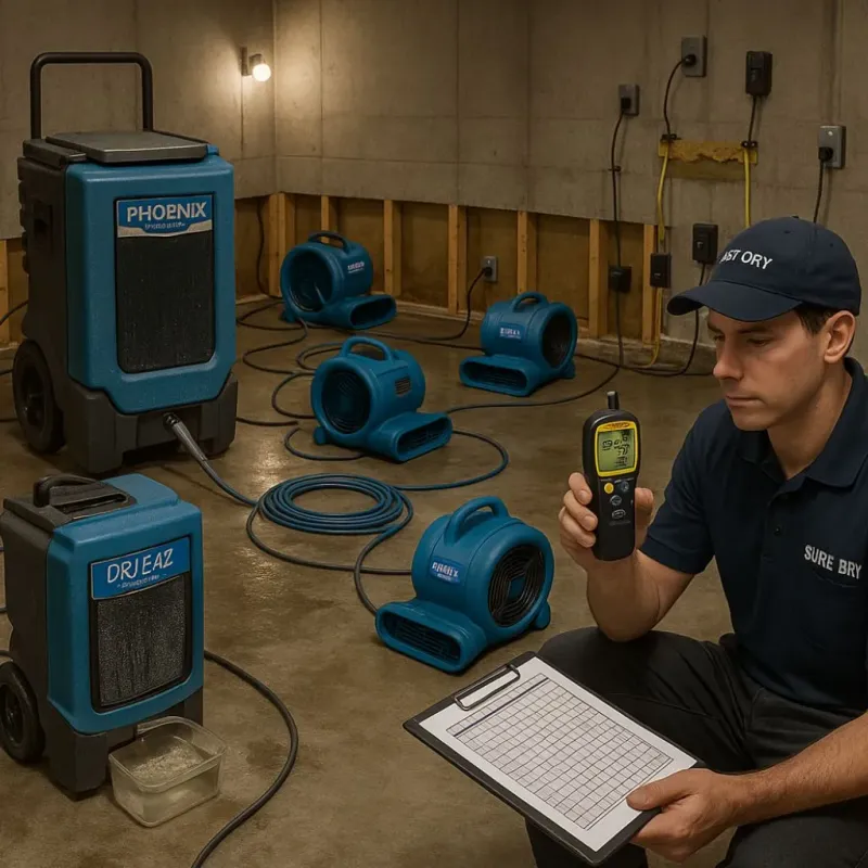 Structural Drying and Dehumidification process in East Uniontown, PA